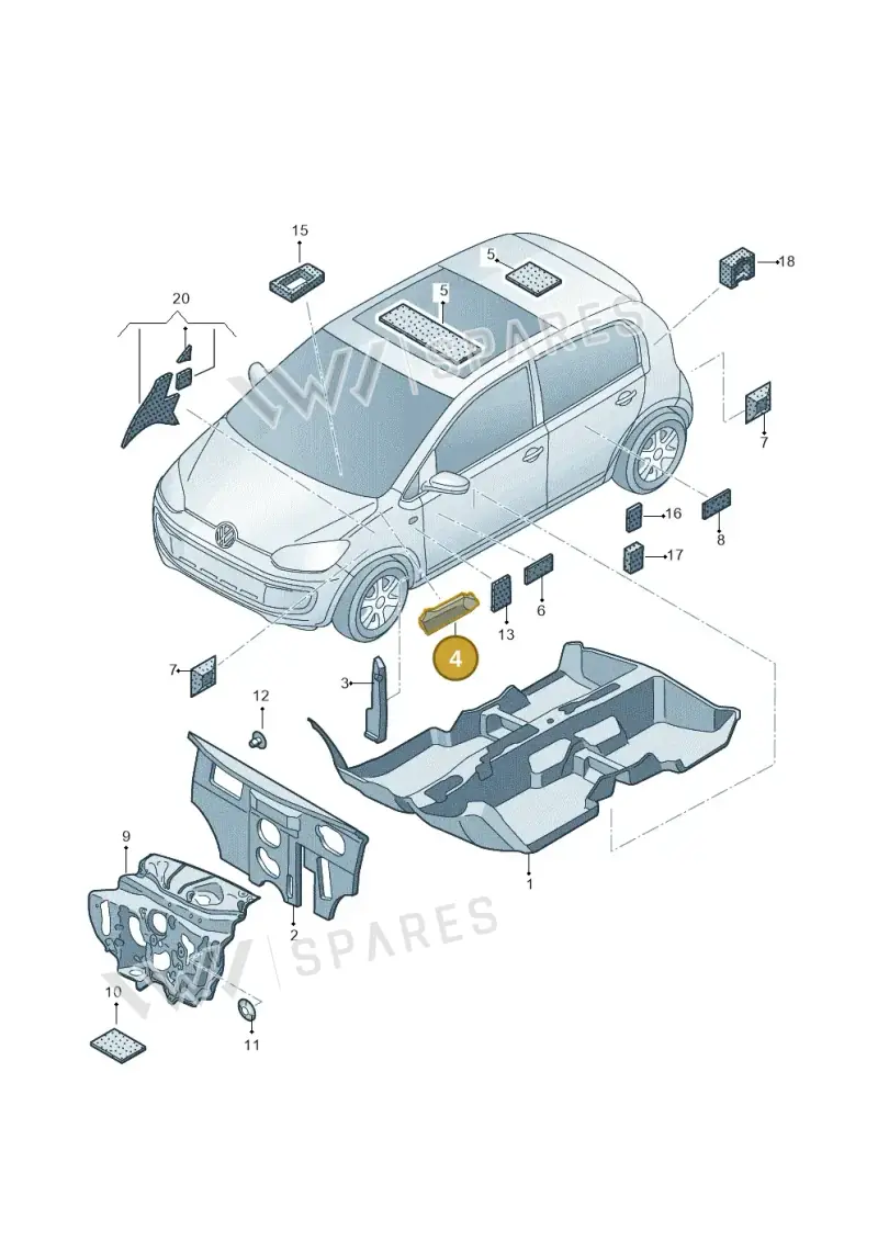 1S0864741 — Volkswagen E-up! (2016-2023) diagram 772863200, position 4