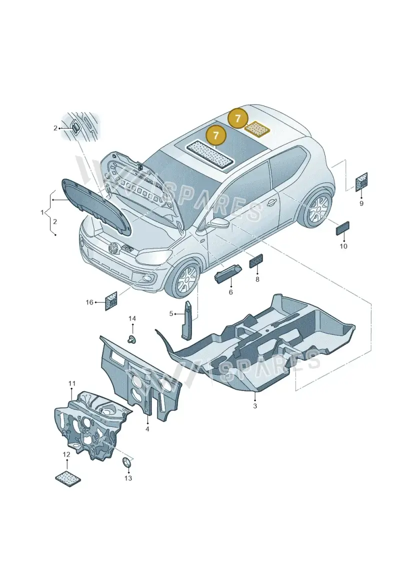 1S0864919 — Volkswagen Up! 1.0 BlueMotion (2016-2023) diagram 892863200, position 7