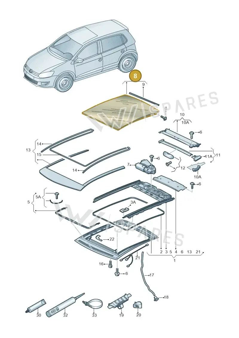 1S0877071B — Volkswagen Up! 1.0 BlueMotion (2016-2023) diagram 672877000, position 8