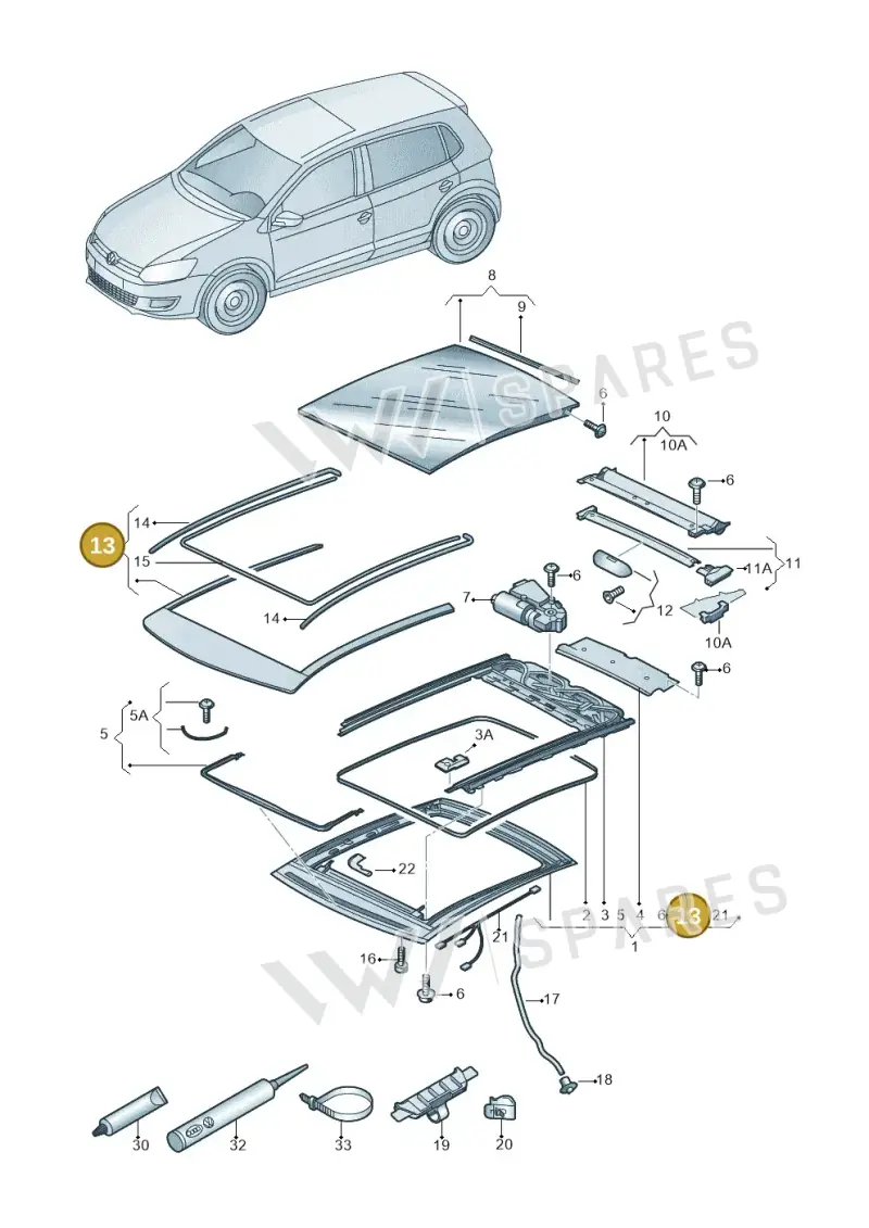 1S0877155 — Volkswagen Up! 1.0 BlueMotion (2016-2023) diagram 672877000, position 13