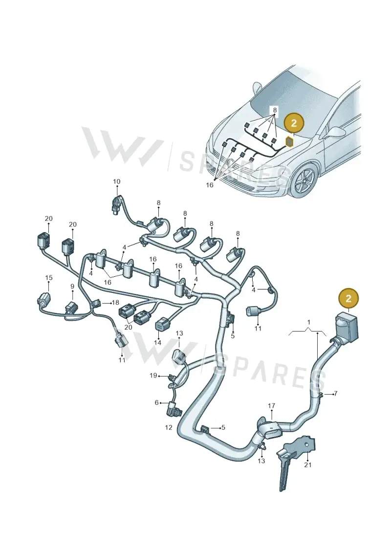 1S0906379 — Volkswagen Golf (2015-2019) diagram 867971120, position 2
