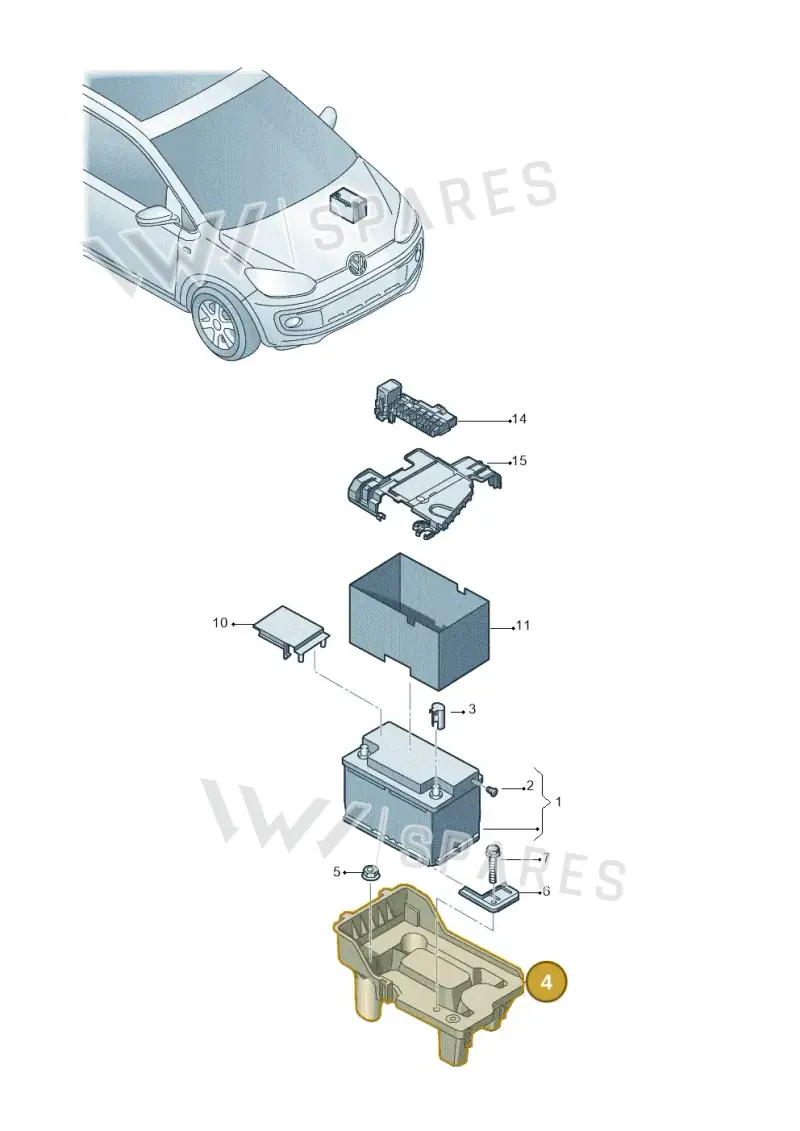 1S0915331F — Volkswagen Up! 1.0 BlueMotion (2016-2023) diagram 723915000, position 4
