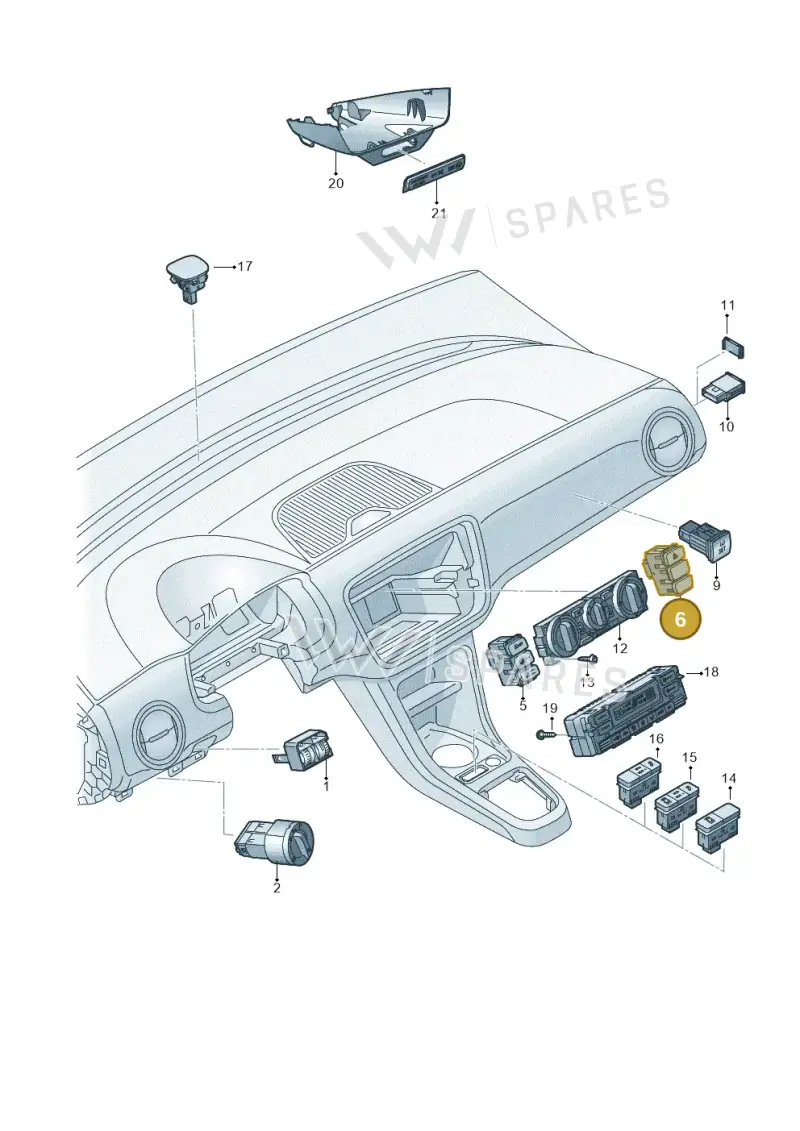 1S0919234A1QB — Volkswagen e-up! (2016-2023) diagram 899941050, position 6+21