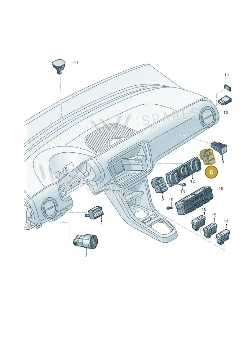 1S0927140K1QB — Volkswagen Up! BlueMotion (2011-2016) diagram 723941500, position 6