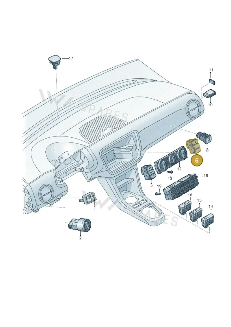 1S0927140N1QB — Volkswagen E-up! (2013-2016) diagram 723941500, position 6