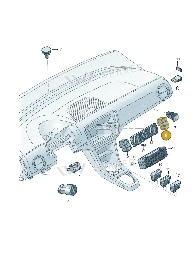 1S0927140P1QB — Volkswagen up! (2016-2023) diagram 723941500, position 6