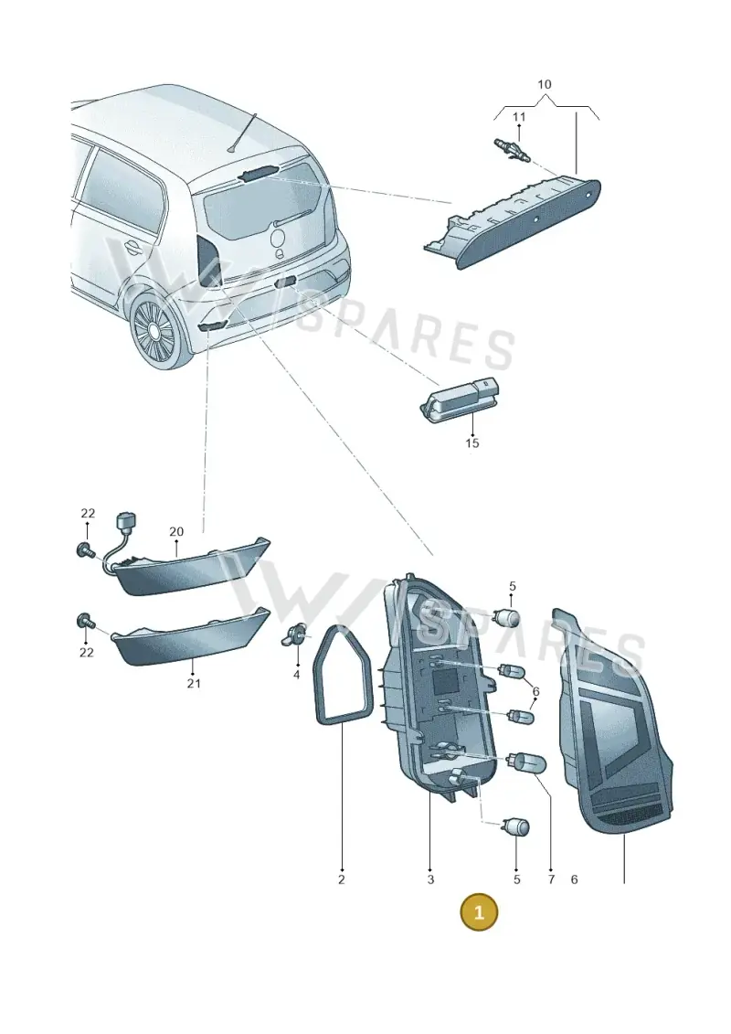 1S0945095J — Volkswagen Up! 1.0 BlueMotion (2016-2023) diagram 892945000, position 1