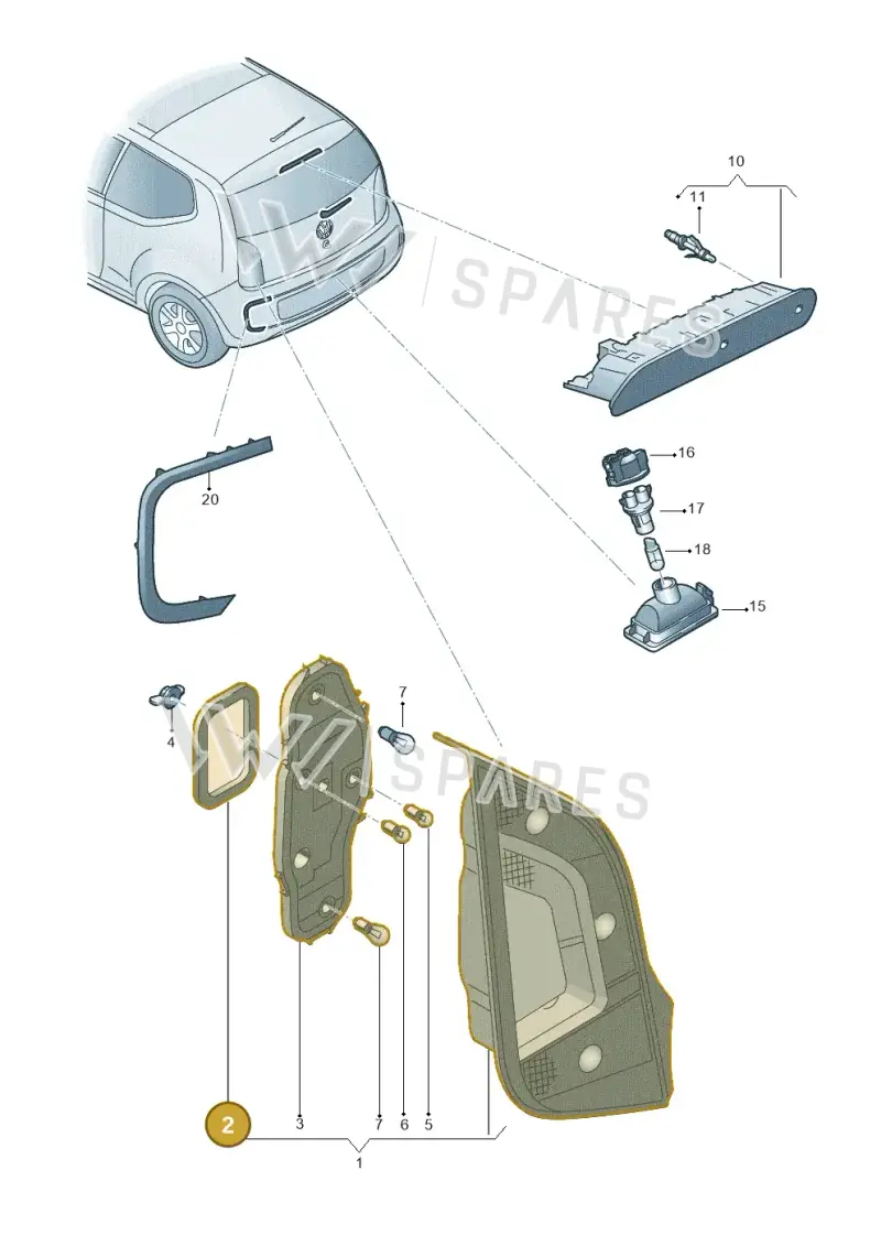 1S0945191 — Volkswagen E-up! (2013-2016) diagram 772945000, position 2