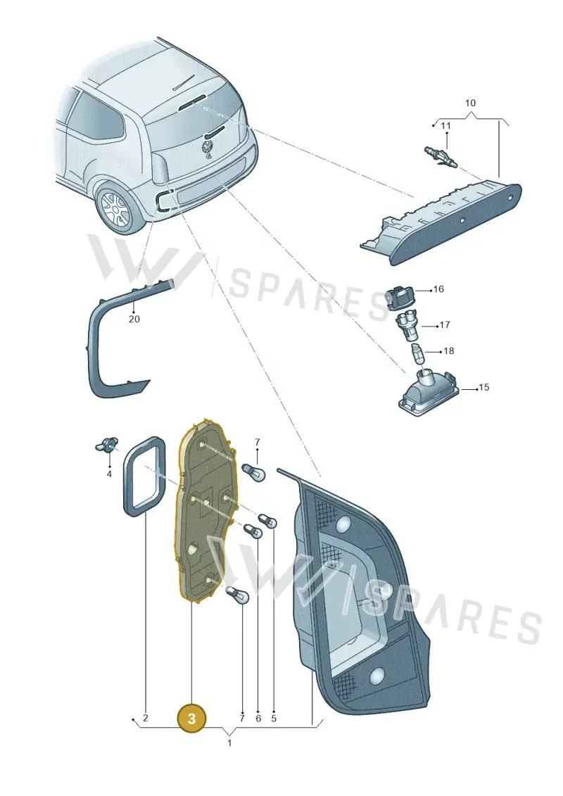 1S0945257 — Volkswagen E-up! (2013-2016) diagram 772945000, position 3