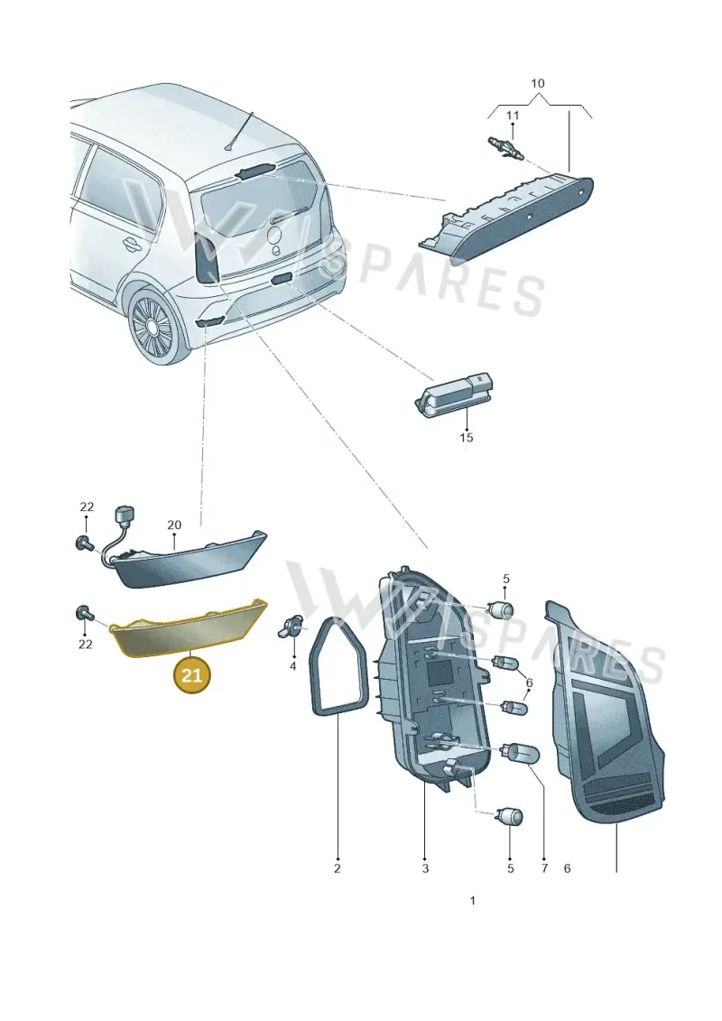 1S0945702 — Volkswagen Up! 1.0 BlueMotion (2016-2023) diagram 892945000, position 21