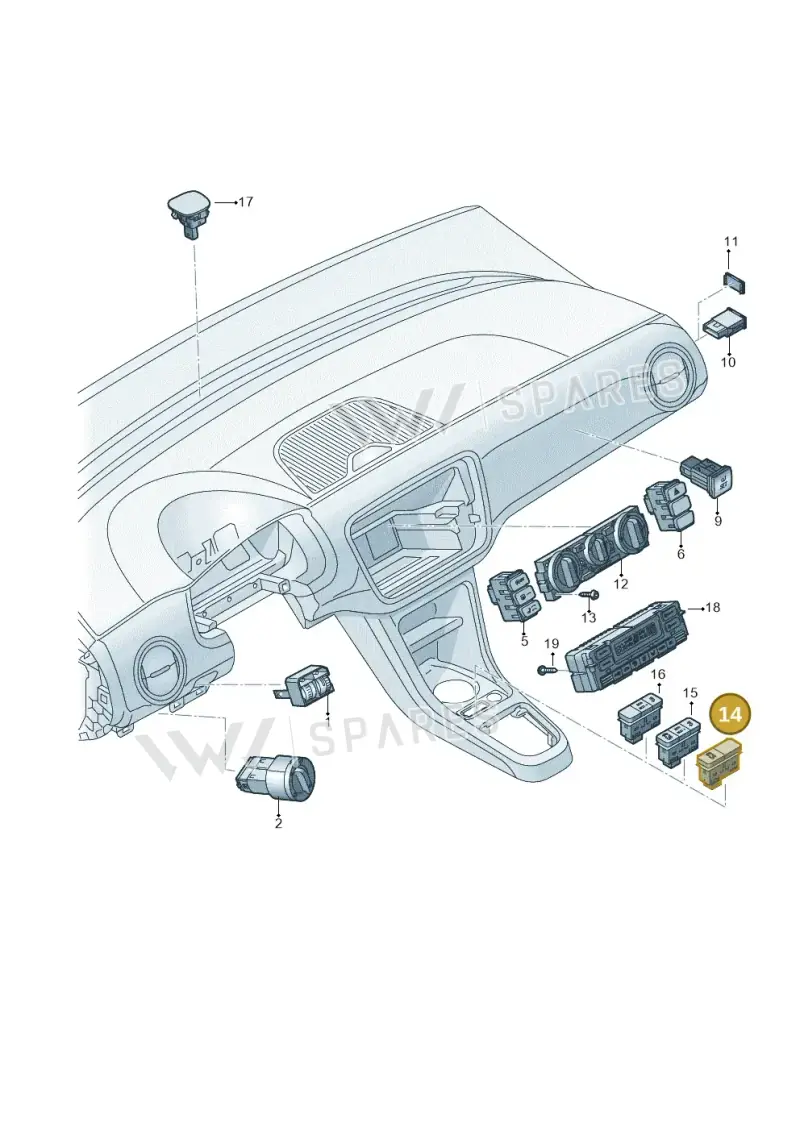 1S0953508D1QB — Volkswagen up! (2016-2023) diagram 723941500, position 14