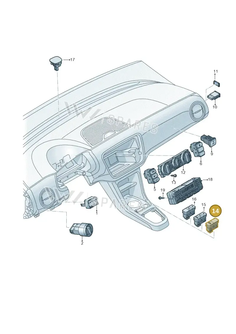 1S0953508E1QB — Volkswagen up! (2016-2023) diagram 723941500, position 14