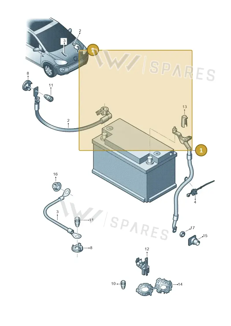 1S0971228 — Volkswagen up! (2016-2023) diagram 723971010, position 1