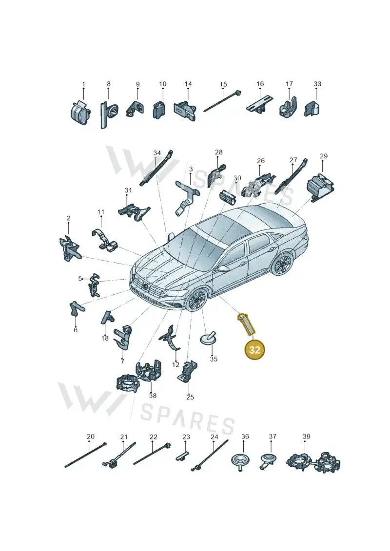 1S0971445H — Volkswagen Jetta 1.4 (2017-2024) diagram 431971830, position 32