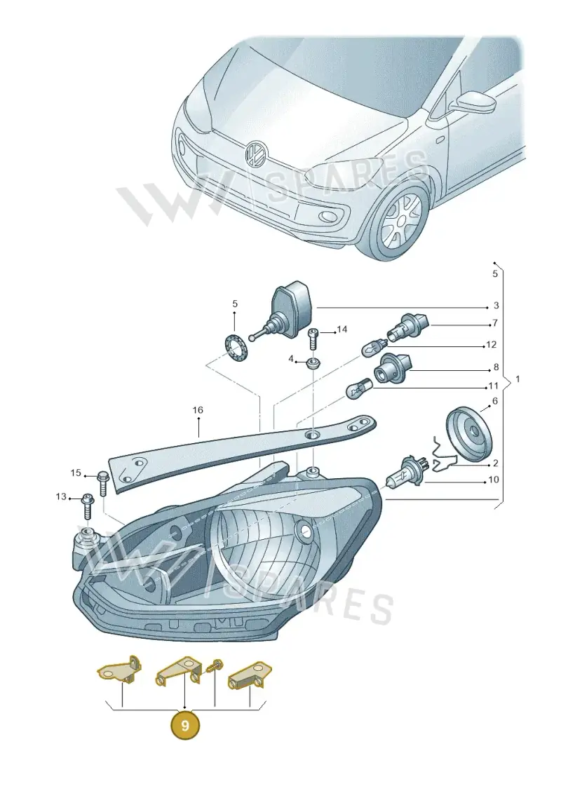 1S0998225 — Volkswagen Up! 1.0 TSI (2013-2017) diagram 723941000, position 9
