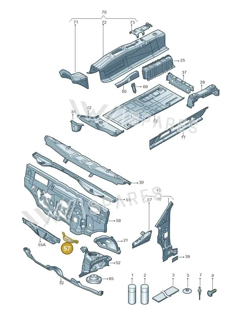 1S2805367B — Volkswagen Up! 1.0 BlueMotion (2016-2023) diagram 723802000, position 57