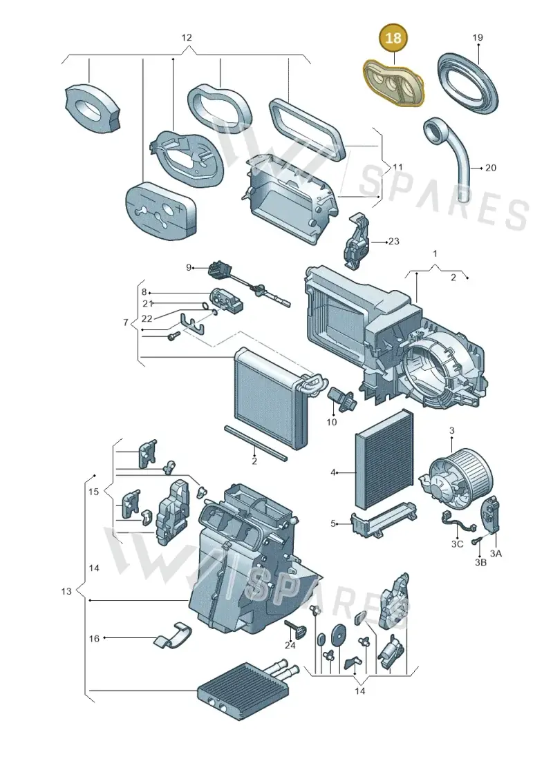 1S2820609A — Volkswagen Up! 1.0 BlueMotion (2016-2023) diagram 772820220, position 18