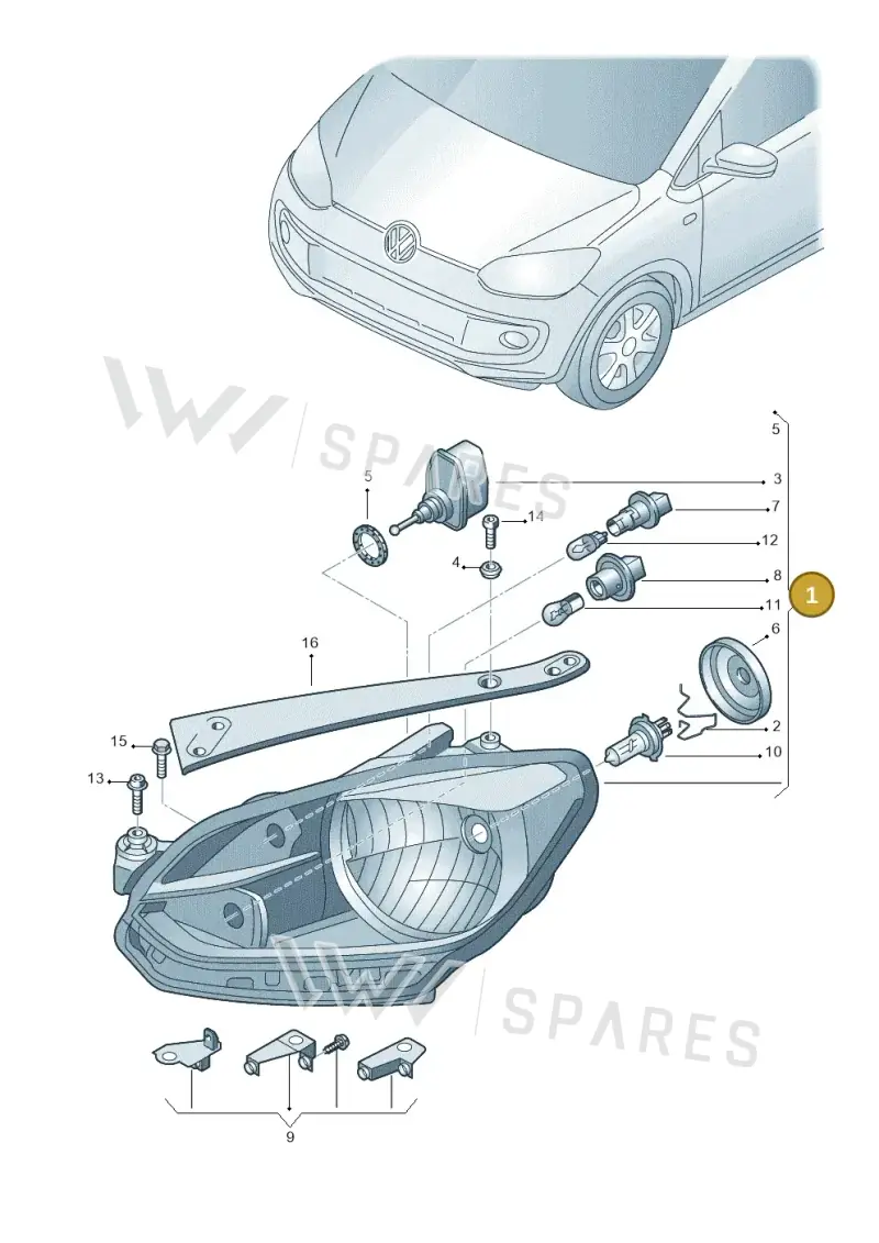1S2941015N — Volkswagen E-up! (2013-2016) diagram 723941000, position 1