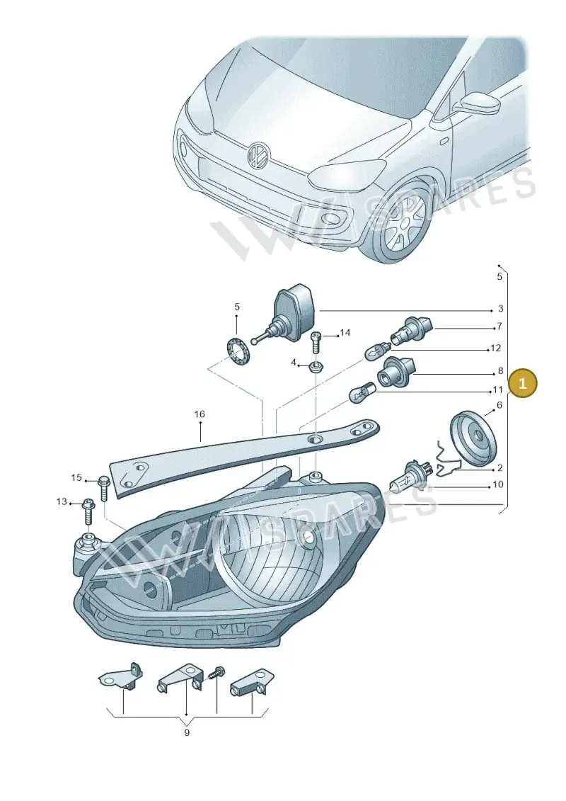 1S2941016N — Volkswagen E-up! (2013-2016) diagram 723941000, position 1