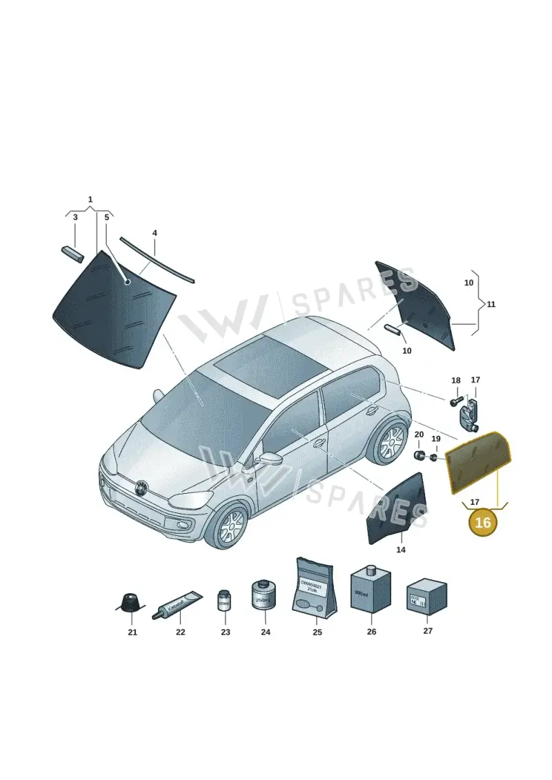 1S4839102K — Skoda Citigo (2019-2021) diagram 727845002, position 16