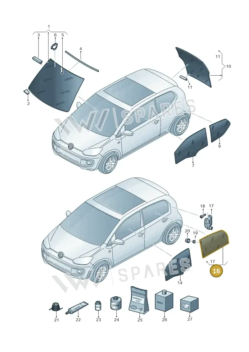 1S4839102K — Volkswagen up! (2016-2023) diagram 899845000, position 16
