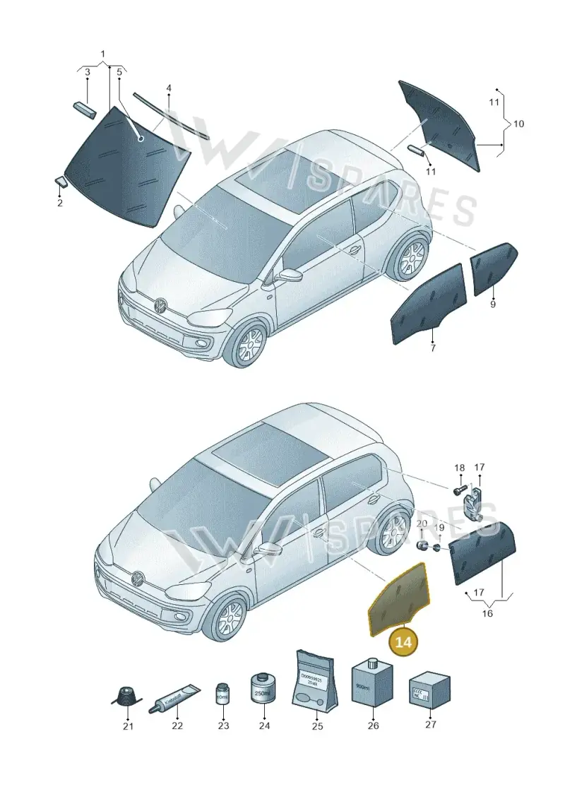 1S4845201C — Volkswagen E-up! (2013-2016) diagram 723845000, position 14