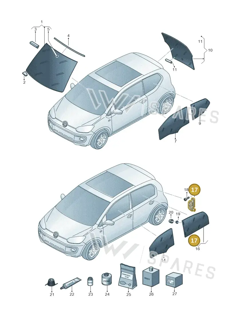 1S4847105C — Volkswagen E-up! (2013-2016) diagram 723845000, position 17