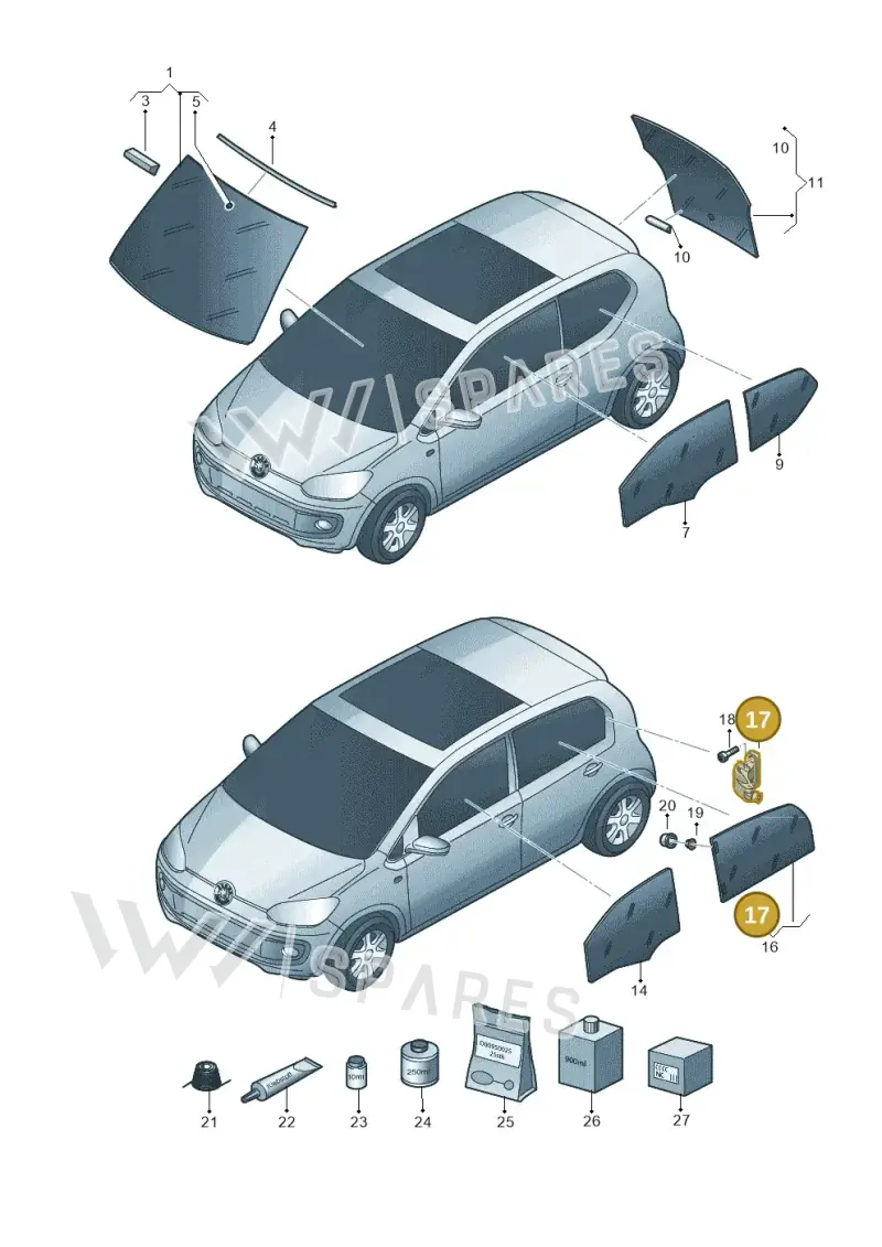 1S4847105C — Skoda Citigo (2011-2019) diagram 727845000, position 17