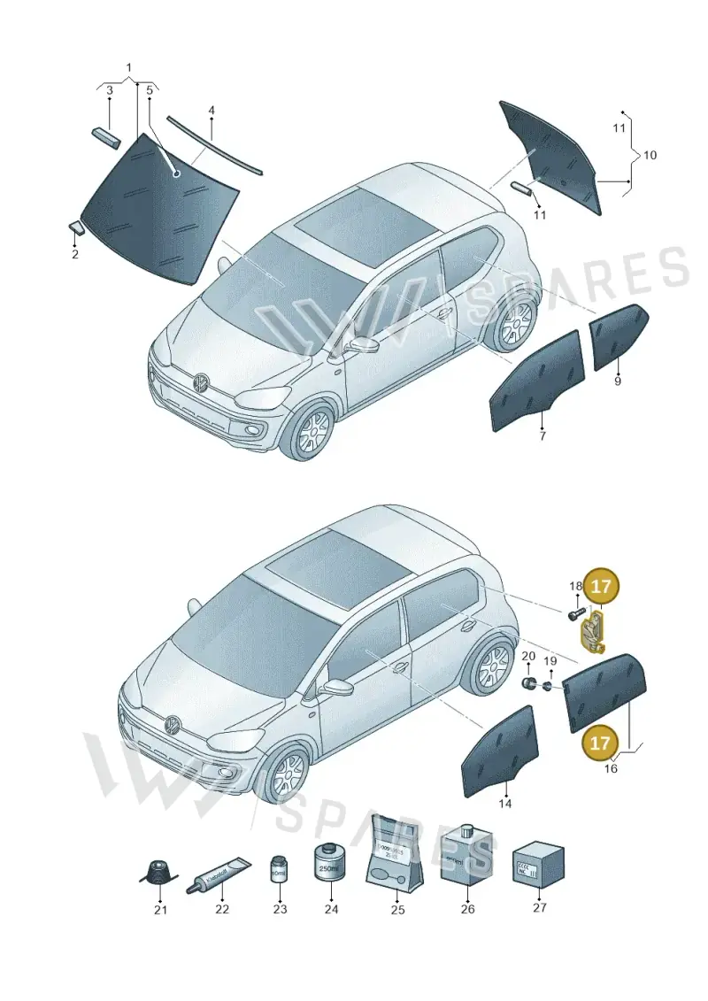 1S4847106C — Volkswagen E-up! (2013-2016) diagram 723845000, position 17