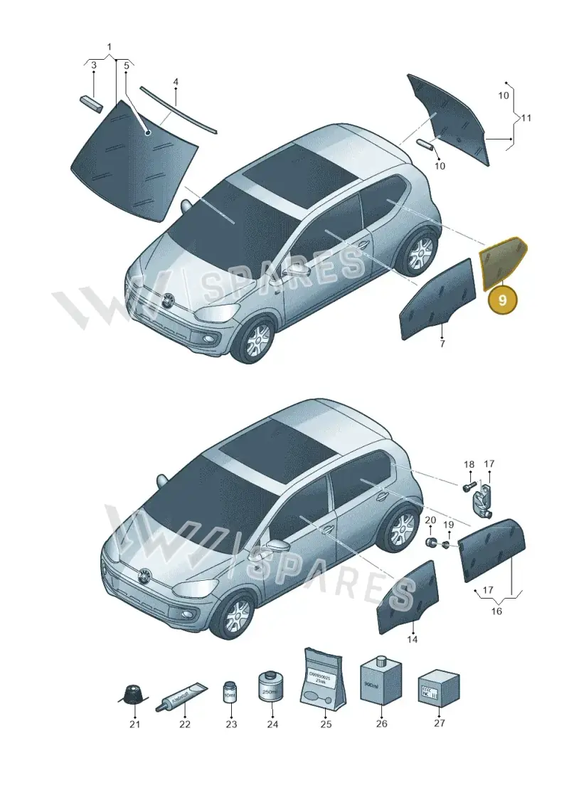 1ST845041KNVB — Skoda Citigo (2011-2019) diagram 727845000, position 9