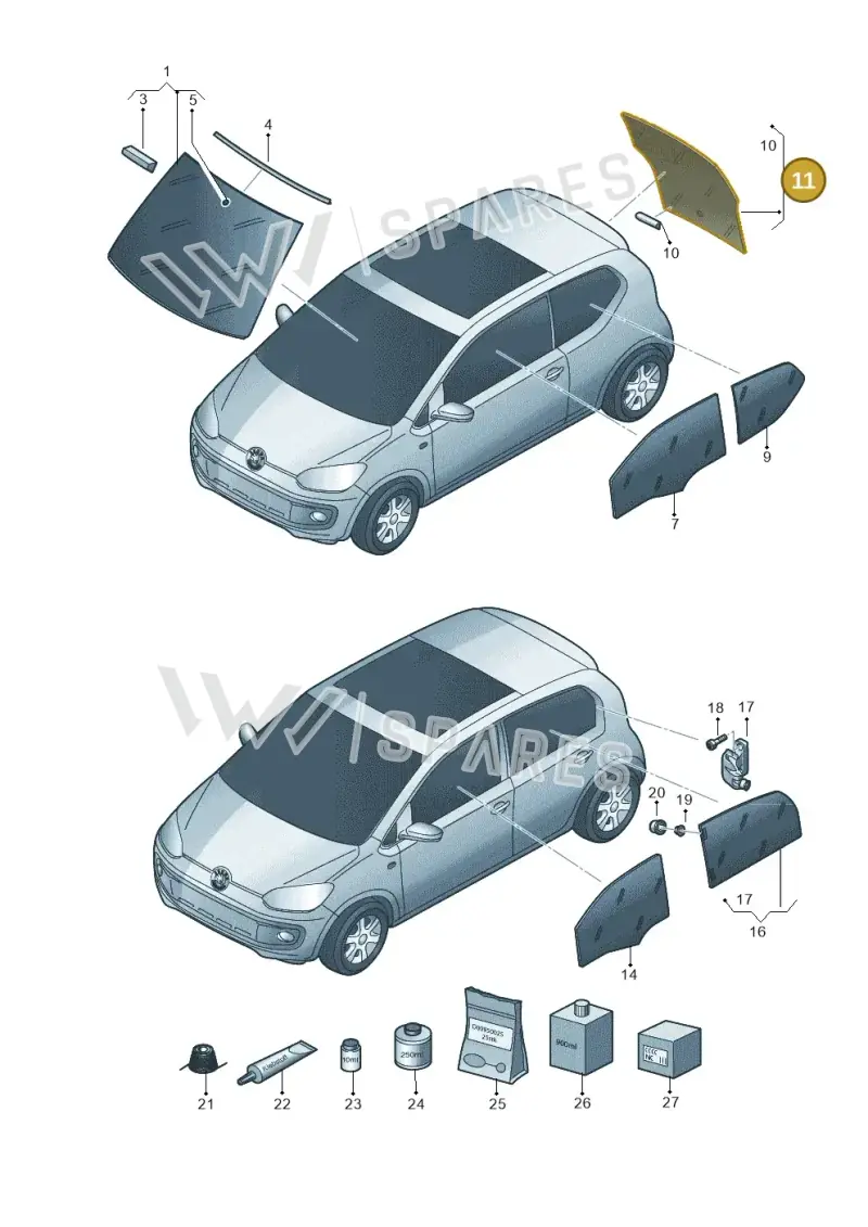 1ST845051HNVB — Skoda Citigo (2011-2019) diagram 727845000, position 11