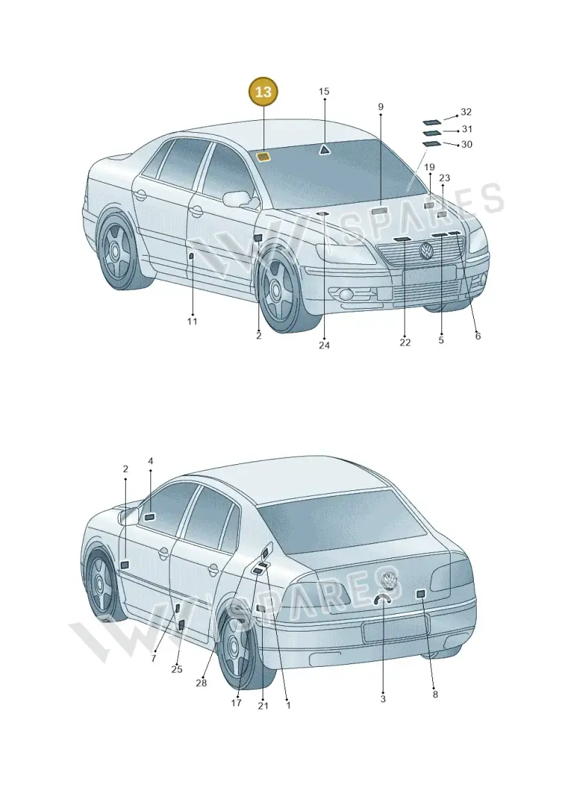 1T0010342P — Volkswagen Phaeton 4motion (2008-2010) diagram 258010000, position 13