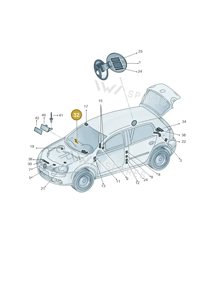 1T0010342P — Volkswagen Golf 2.0 (2008-2011) diagram 649010000, position 32