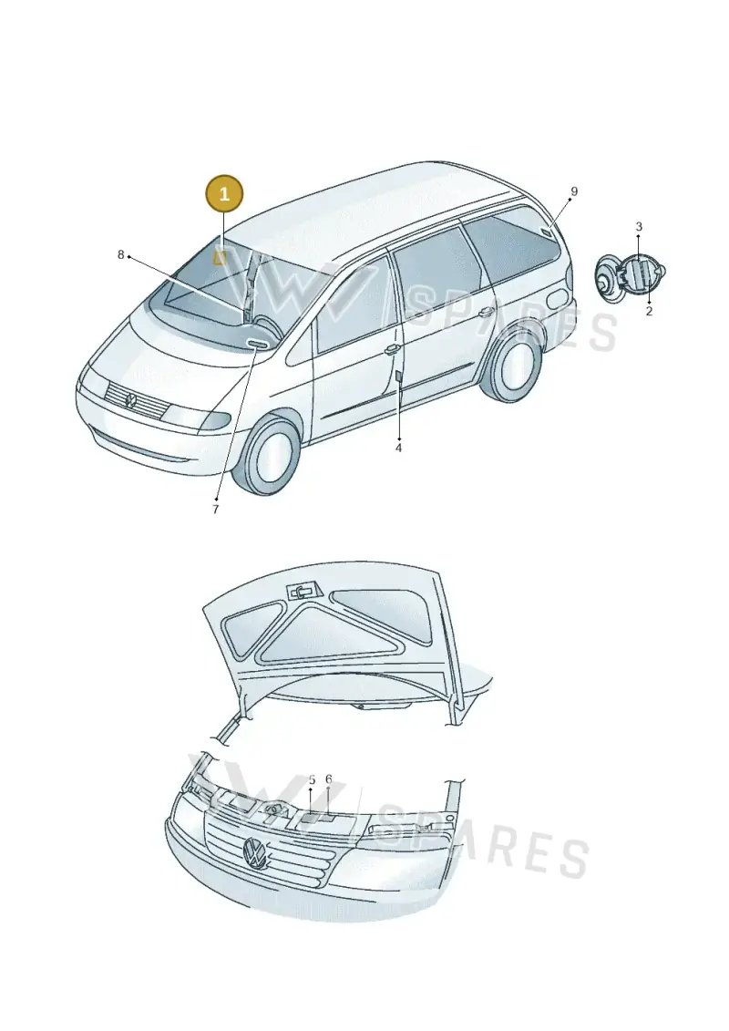 1T0010342P — Volkswagen Sharan (2008-2010) diagram 653010000, position 1