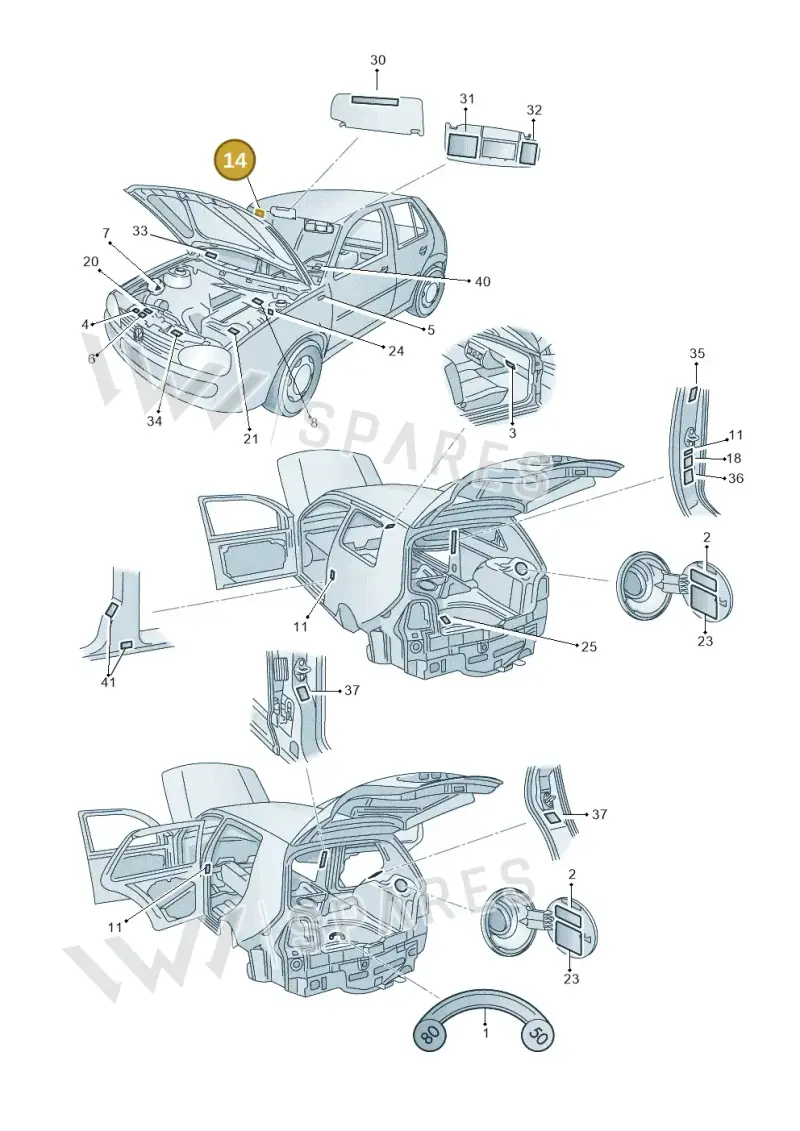 1T0010342R — Volkswagen POLO (2005-) diagram 203010000, position 14