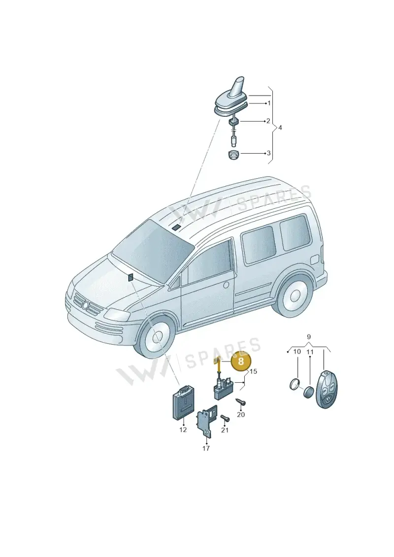 1T0035550L — Volkswagen Caddy panel van (2008-2010) diagram 443963200, position 8