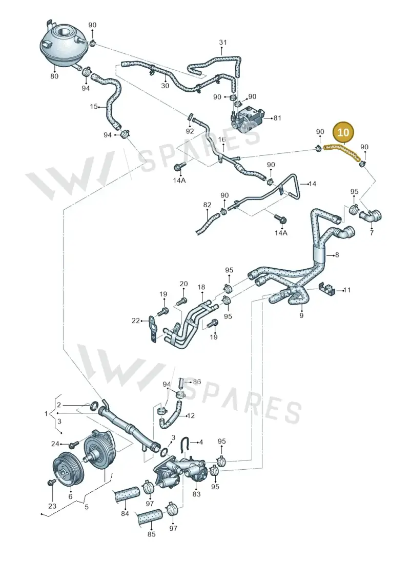 1T0121447N — Volkswagen Touran 2.0 (2010-2015) diagram 658121170, position 10