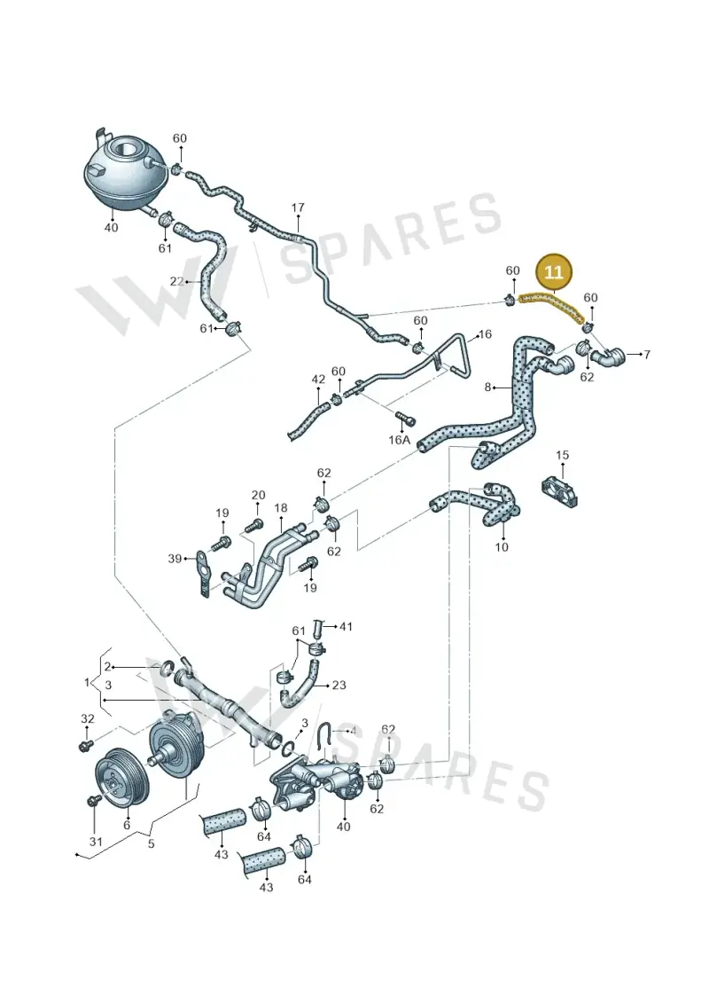 1T0121447N — Volkswagen Touran 2.0 (2010-2015) diagram 712121150, position 11
