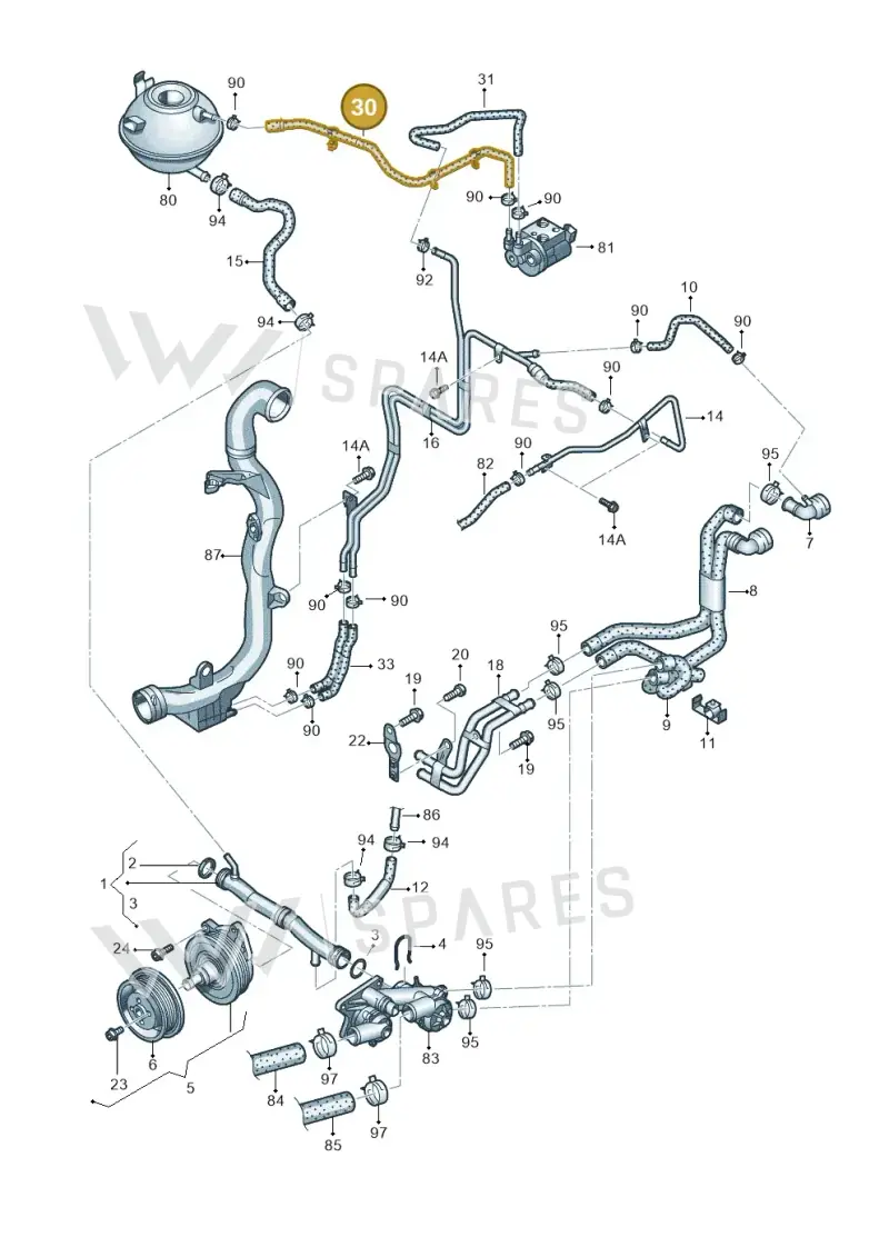 1T0122447AF — Volkswagen Touran 2.0 (2010-2015) diagram 694121180, position 30