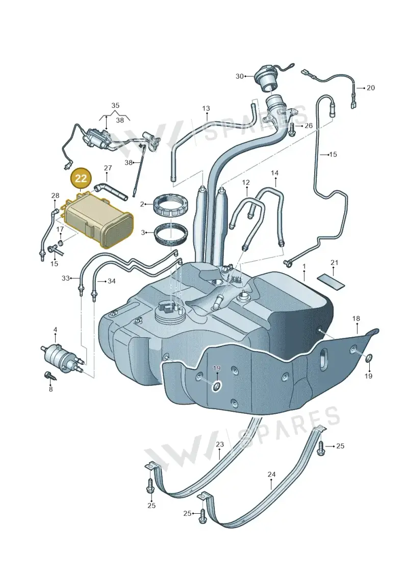 1T0201801 — Volkswagen Touran 1.9 (2008-2010) diagram 615201050, position 22