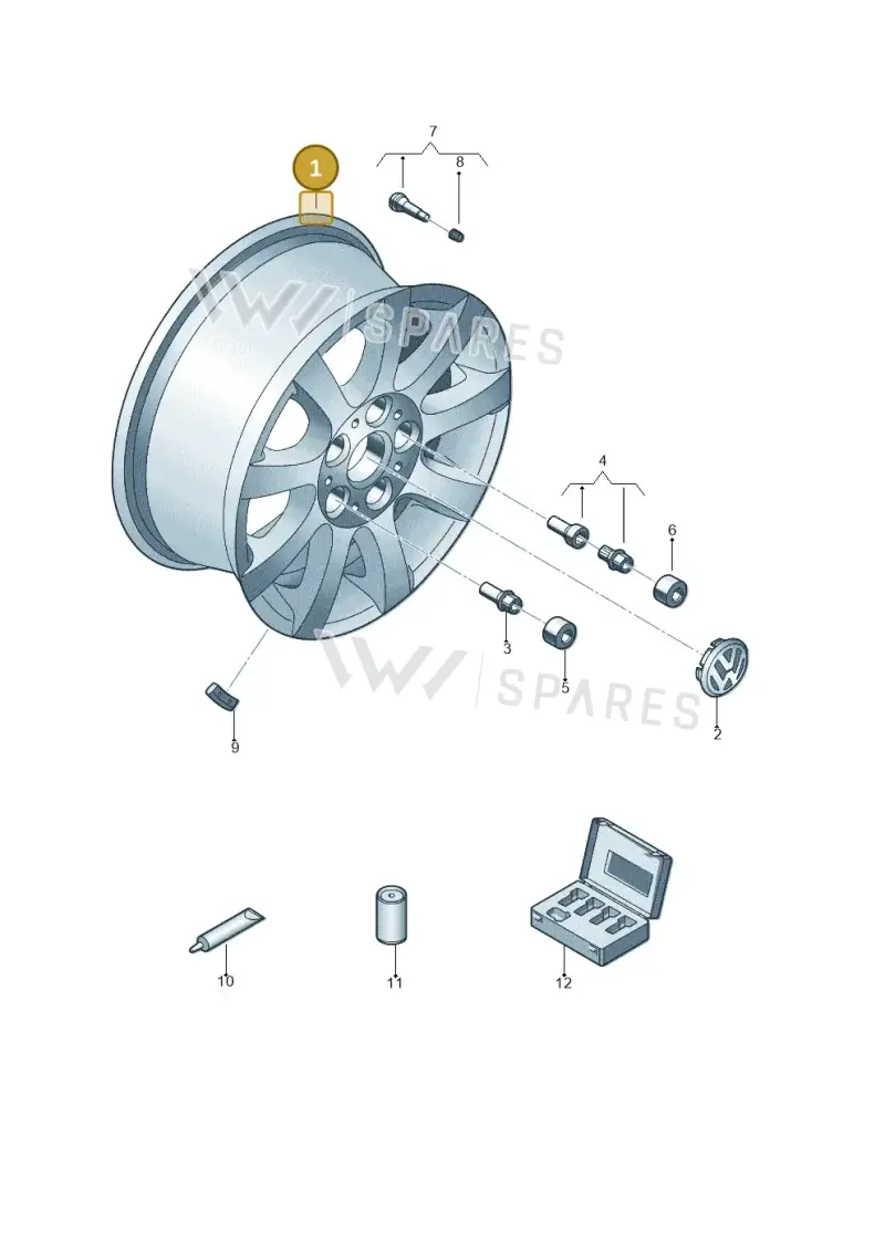 1T0601025M8Z8 — Volkswagen Jetta (2013-2014) diagram 775601500, position 1
