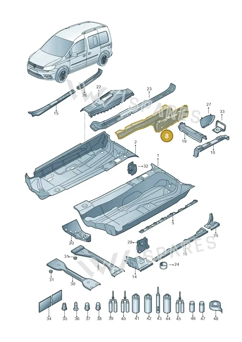 1T0802382C — Volkswagen Caddy kombi (2015-2020) diagram 866803100, position 8