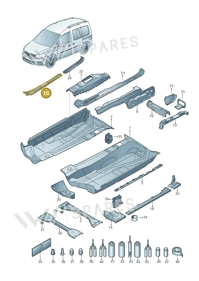 1T0803118A — Volkswagen Caddy kombi (2015-2020) diagram 866803100, position 15