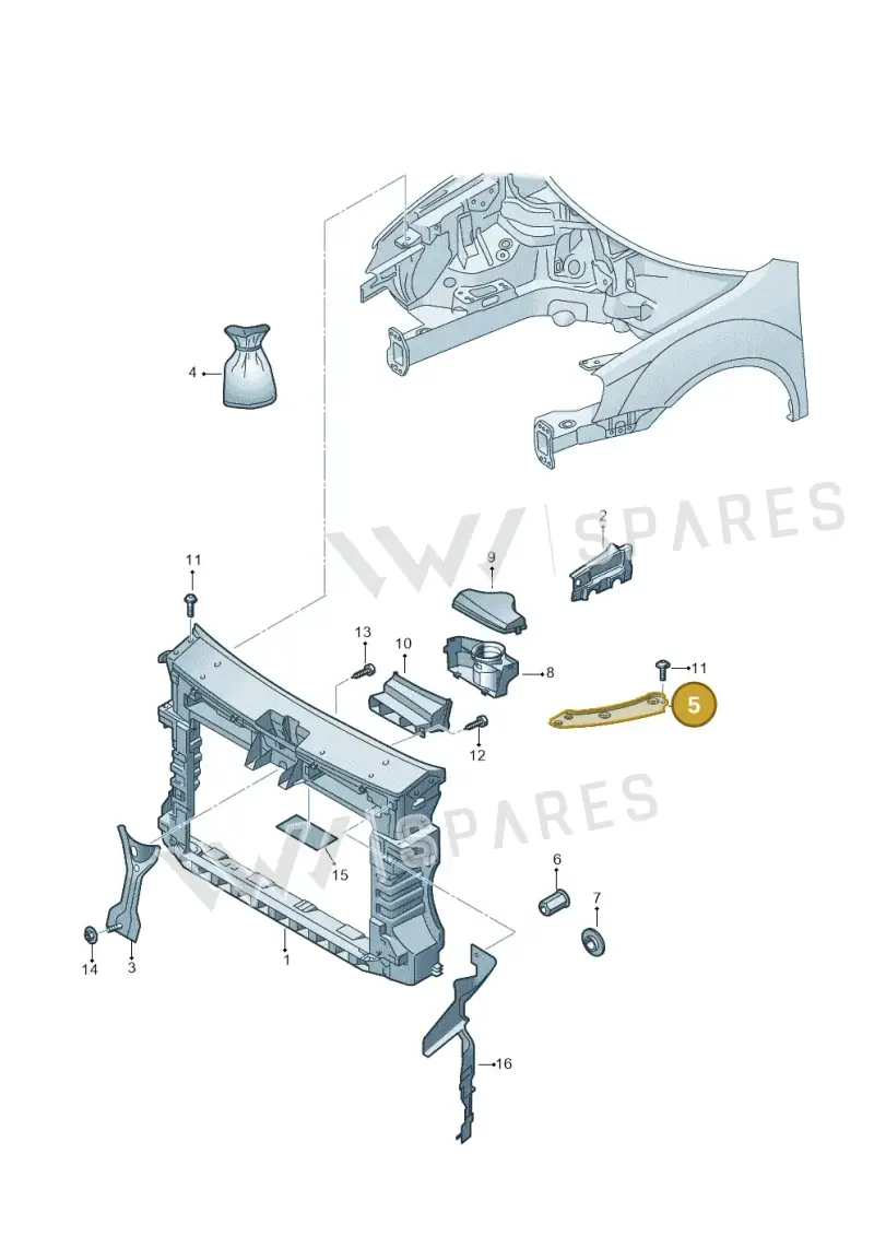 1T0805932A — Volkswagen Caddy kombi (2015-2020) diagram 866805000, position 5