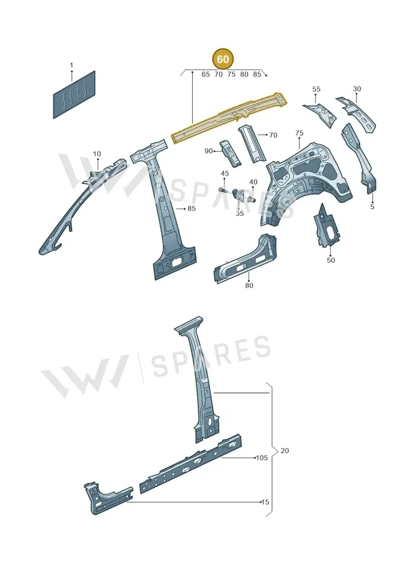 1T0809403E — Volkswagen Touran 2.0 (2010-2015) diagram 694809000, position 60