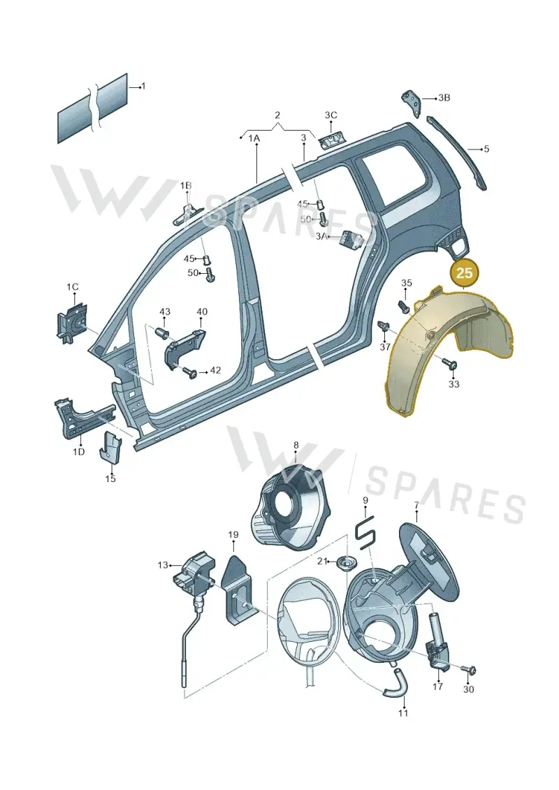 1T0810972F — Volkswagen Touran 2.0 (2010-2015) diagram 694809200, position 25