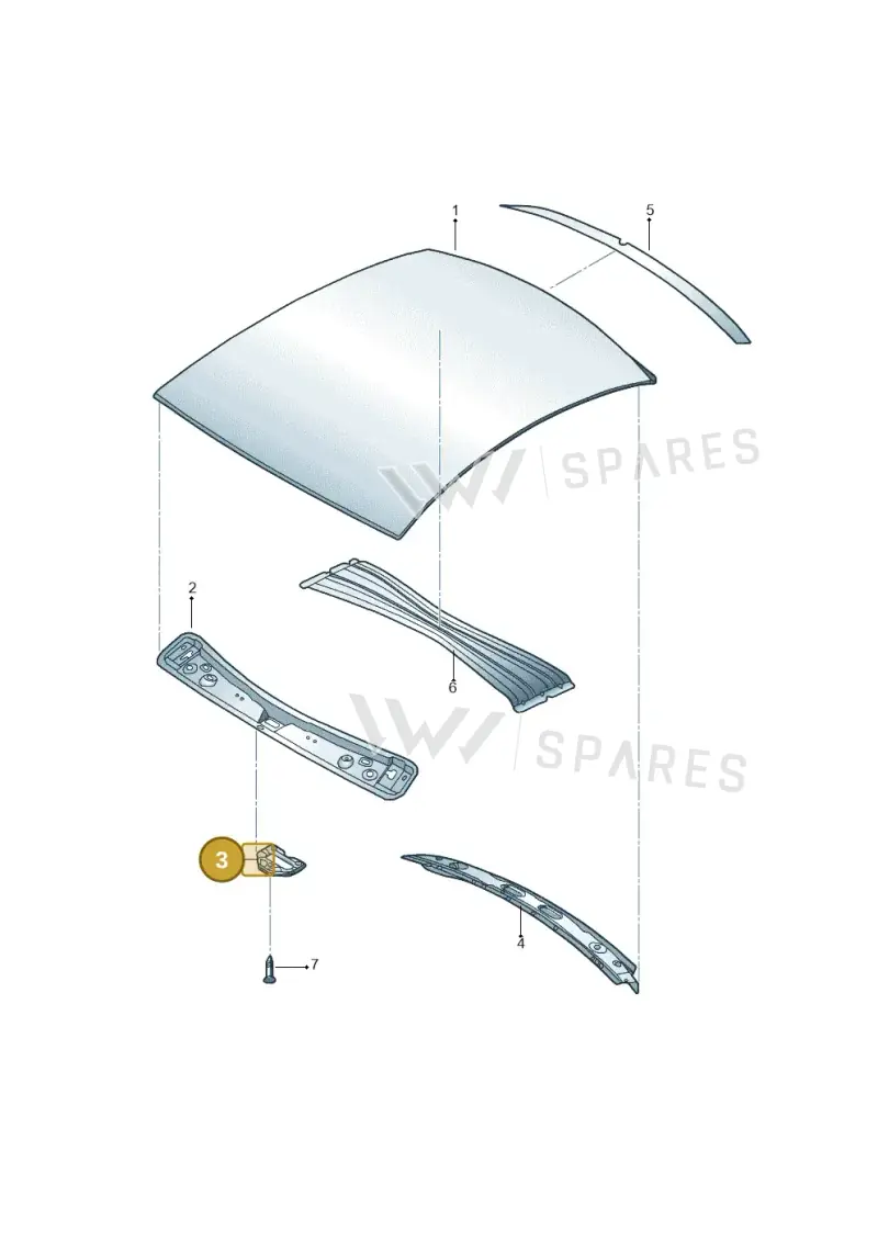 1T0817543 — Volkswagen 1C0 platform diagram 206817100, position 3