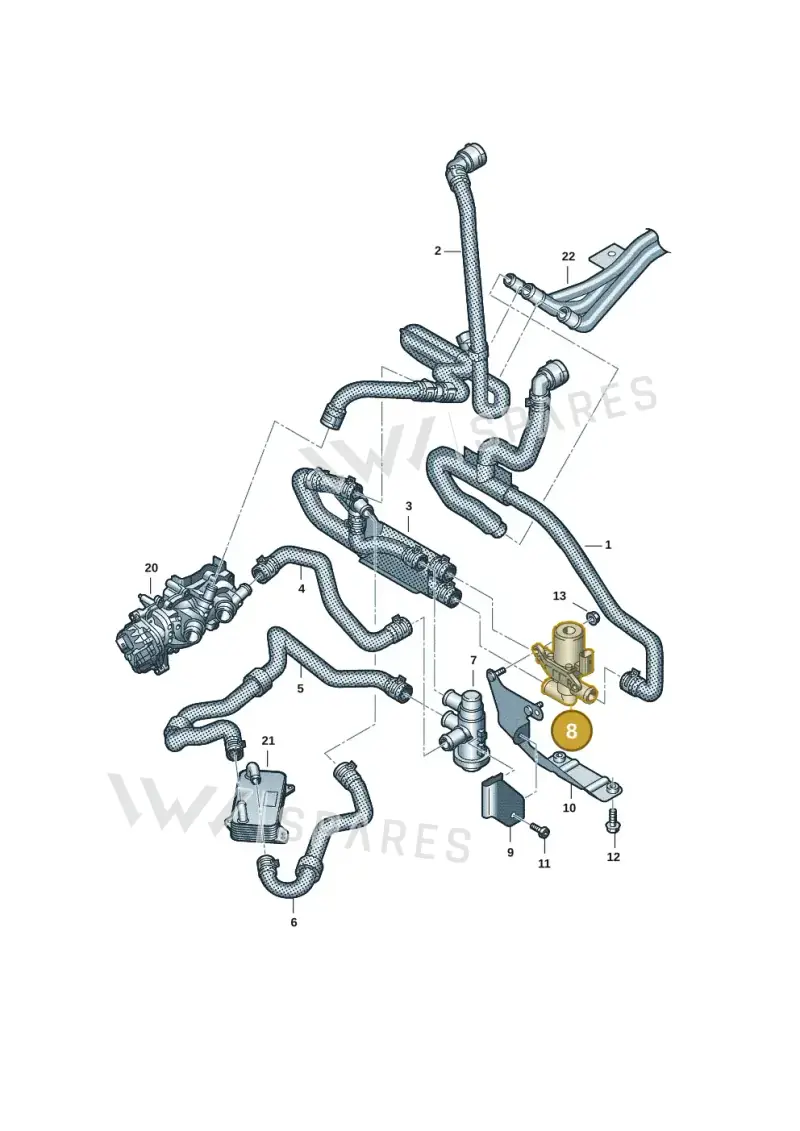 1T0820036D — Volkswagen Multivan (2021-) diagram 7t0121280, position 8