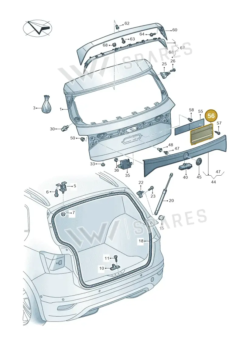 1T0827211C — Volkswagen T-Cross 1,0 (2018-2024) diagram 587827000, position 56