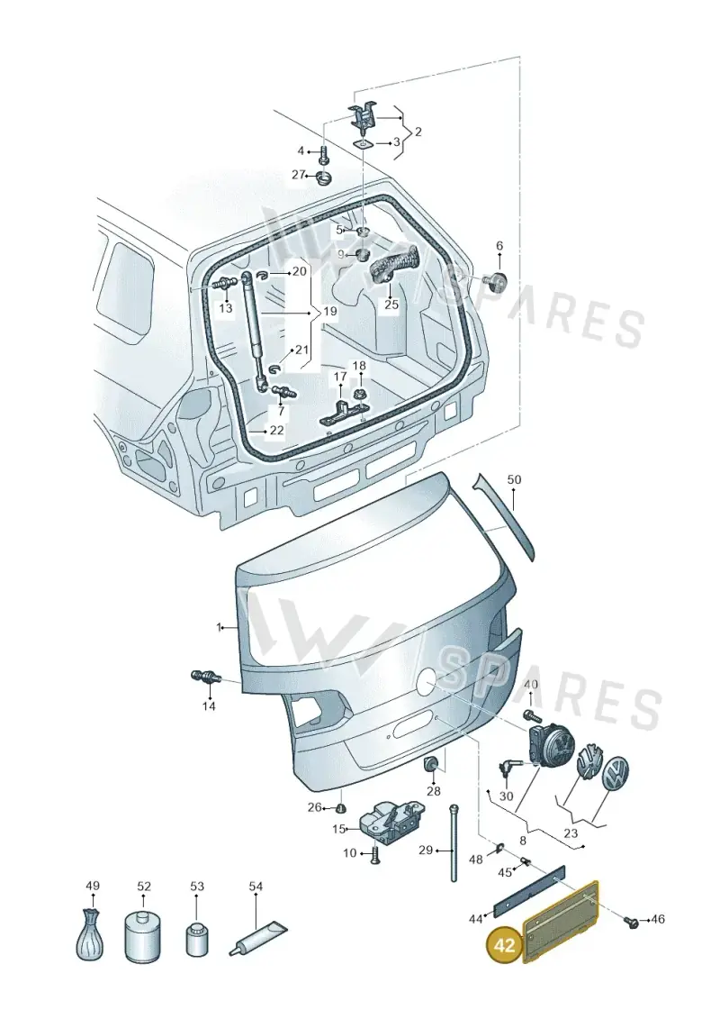 1T0827211C — Volkswagen Golf Estate (2013-2017) diagram 763827100, position 42